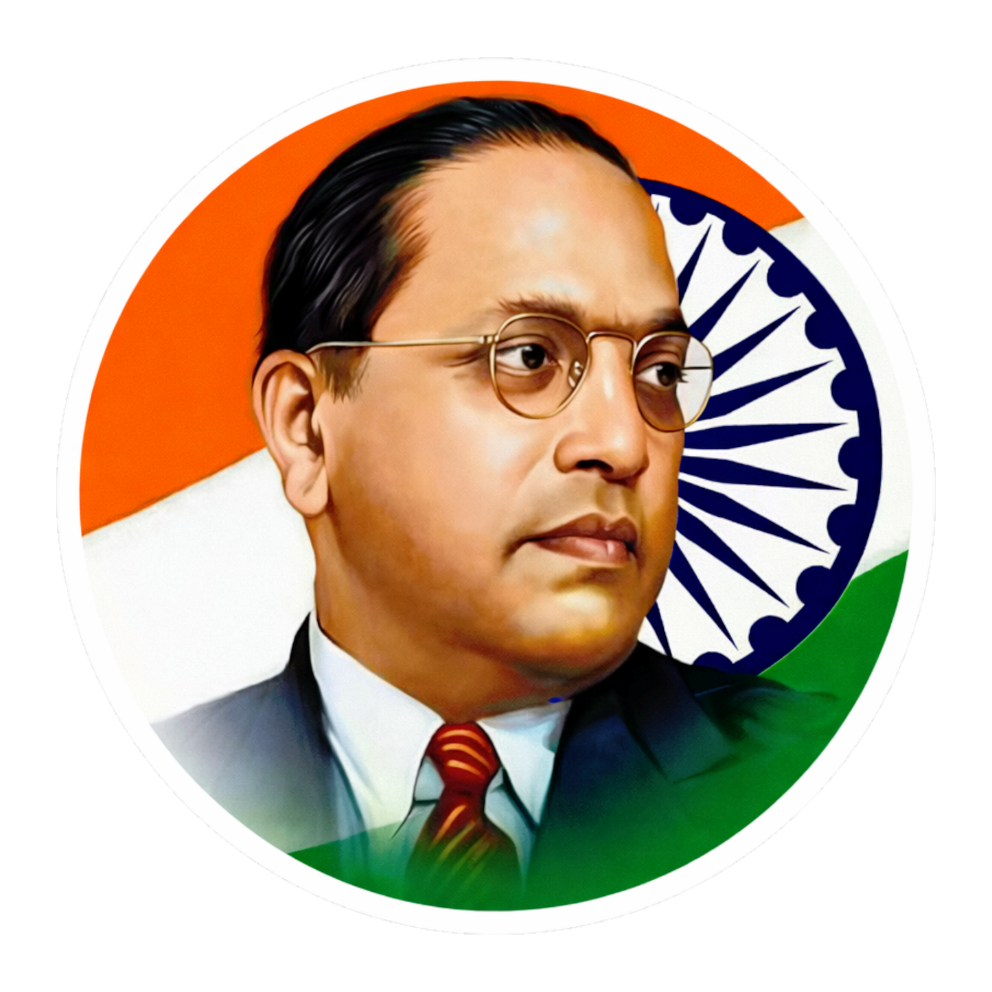 Smeeps Dr. B. R. Ambedkar Sticker – 10.16 × 10.16 cm (4 × 4 Inch) Premium Vinyl Decal | Indian Constitution Leader Portrait Design | Waterproof UV Resistant Wash Proof | Pack of 1