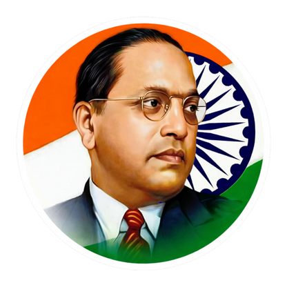 Smeeps Dr. B. R. Ambedkar Sticker – 10.16 × 10.16 cm (4 × 4 Inch) Premium Vinyl Decal | Indian Constitution Leader Portrait Design | Waterproof UV Resistant Wash Proof | Pack of 1