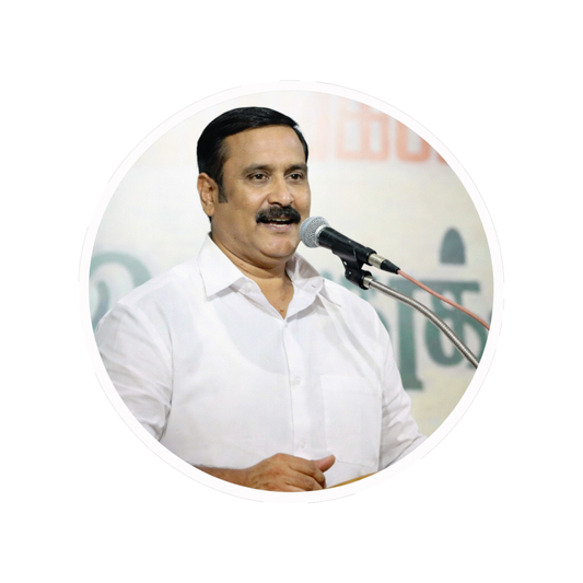 Smeeps Anbumani Ramadoss Portrait Round Sticker – 10.16 cm / 4 Inch Car & Bike Vinyl Decal | Political Leader Design | Waterproof & UV Resistant