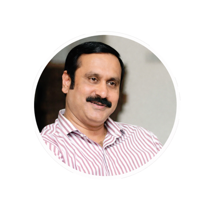 Smeeps Anbumani Ramadoss Portrait Round Sticker – 10.16 cm (4 Inch) Car & Bike Vinyl Decal | Waterproof UV Resistant Political Sticker