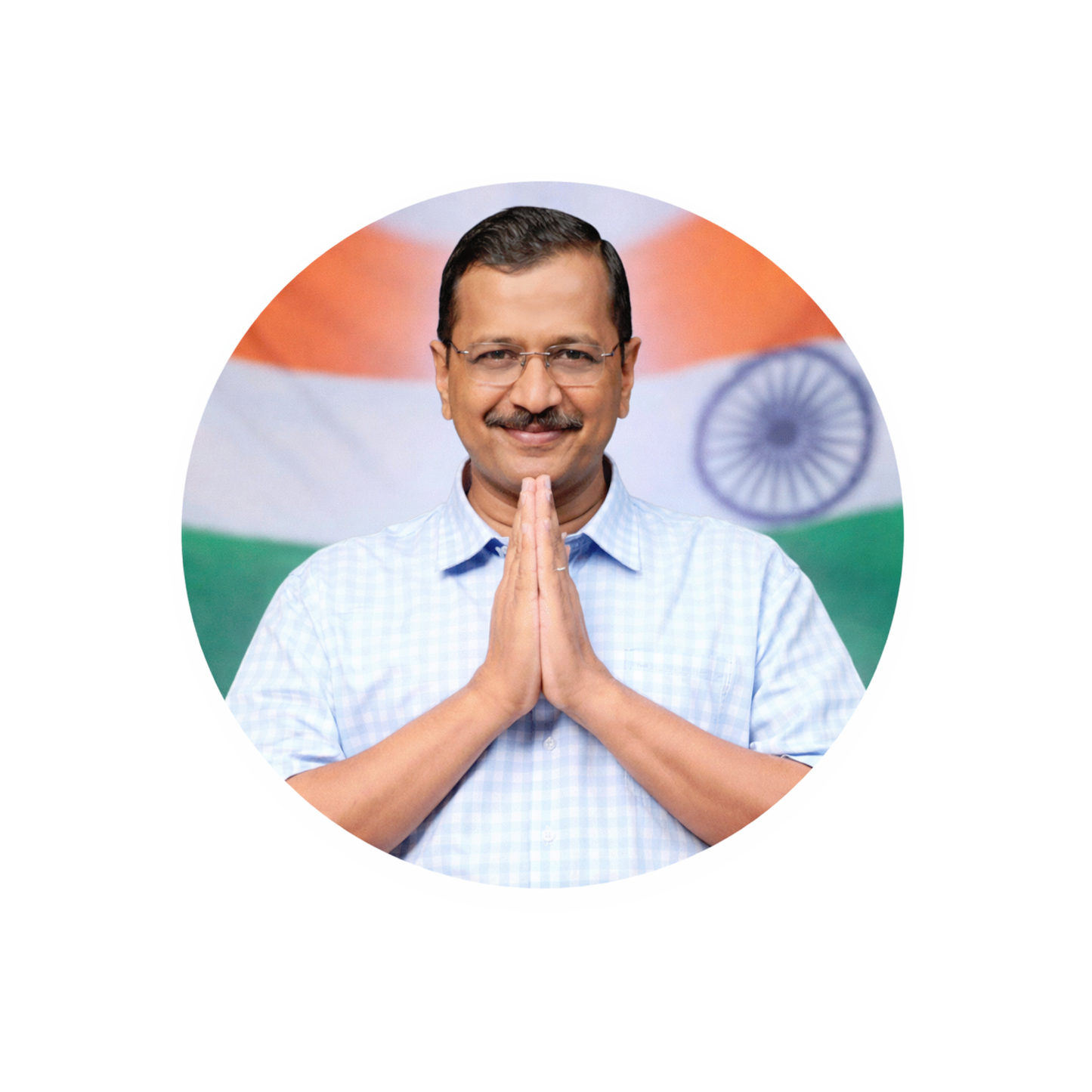 Smeeps Arvind Kejriwal Portrait Round Sticker – 10.16 cm (4 Inch) Car & Bike Vinyl Decal | Waterproof UV Resistant Political Sticker