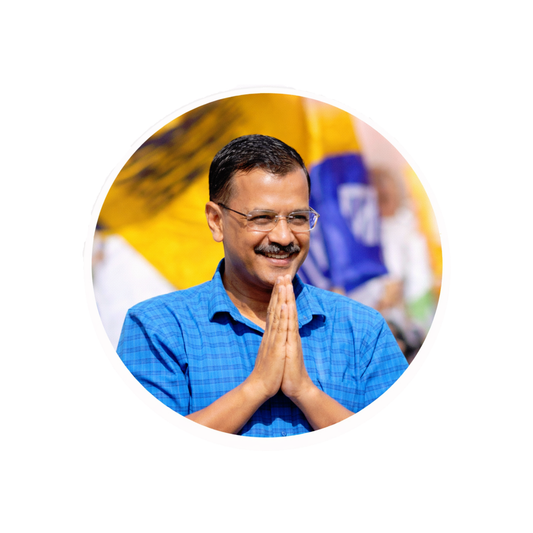 Smeeps Arvind Kejriwal Portrait Round Sticker – 10.16 cm (4 Inch) Car & Bike Vinyl Decal | Waterproof UV Resistant Political Sticker