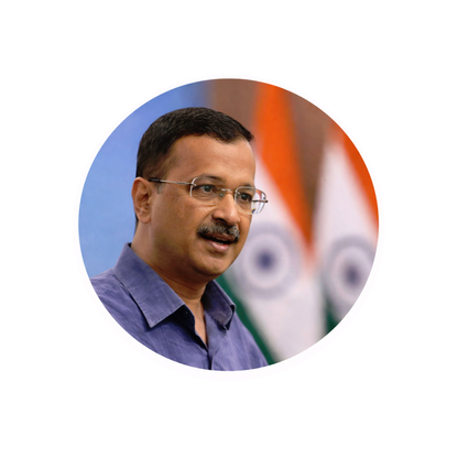 Smeeps Arvind Kejriwal Portrait Round Sticker – 10.16 cm (4 Inch) Car & Bike Vinyl Decal | Waterproof UV Resistant Political Sticker