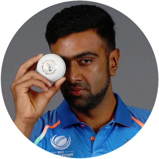 Smeeps Ravichandran Ashwin Sticker – 10.16 cm (4 Inch) India Test Cricket Legend Fan Vinyl Decal | Waterproof UV Resistant Round Sticker