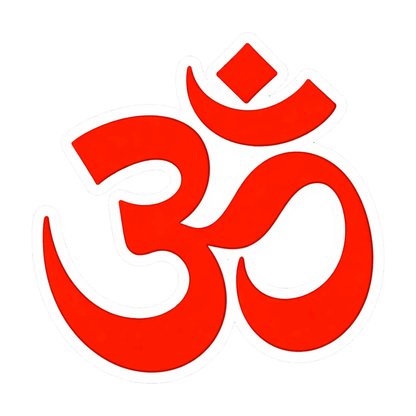 Smeeps Red Aum (Om) Sticker – 10.16 × 10.16 cm (4 × 4 Inch) Premium Vinyl Decal | Spiritual Hindu Symbol Design | Waterproof UV Resistant Wash Proof | Pack of 1