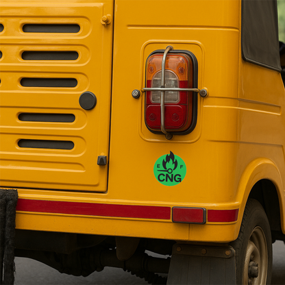 Smeeps CNG Fuel Gauge Sticker – 10.16 x 10.16 cm Round Green Gas Indicator Car & Bike Vinyl Decal | Waterproof | Clear CNG Identification