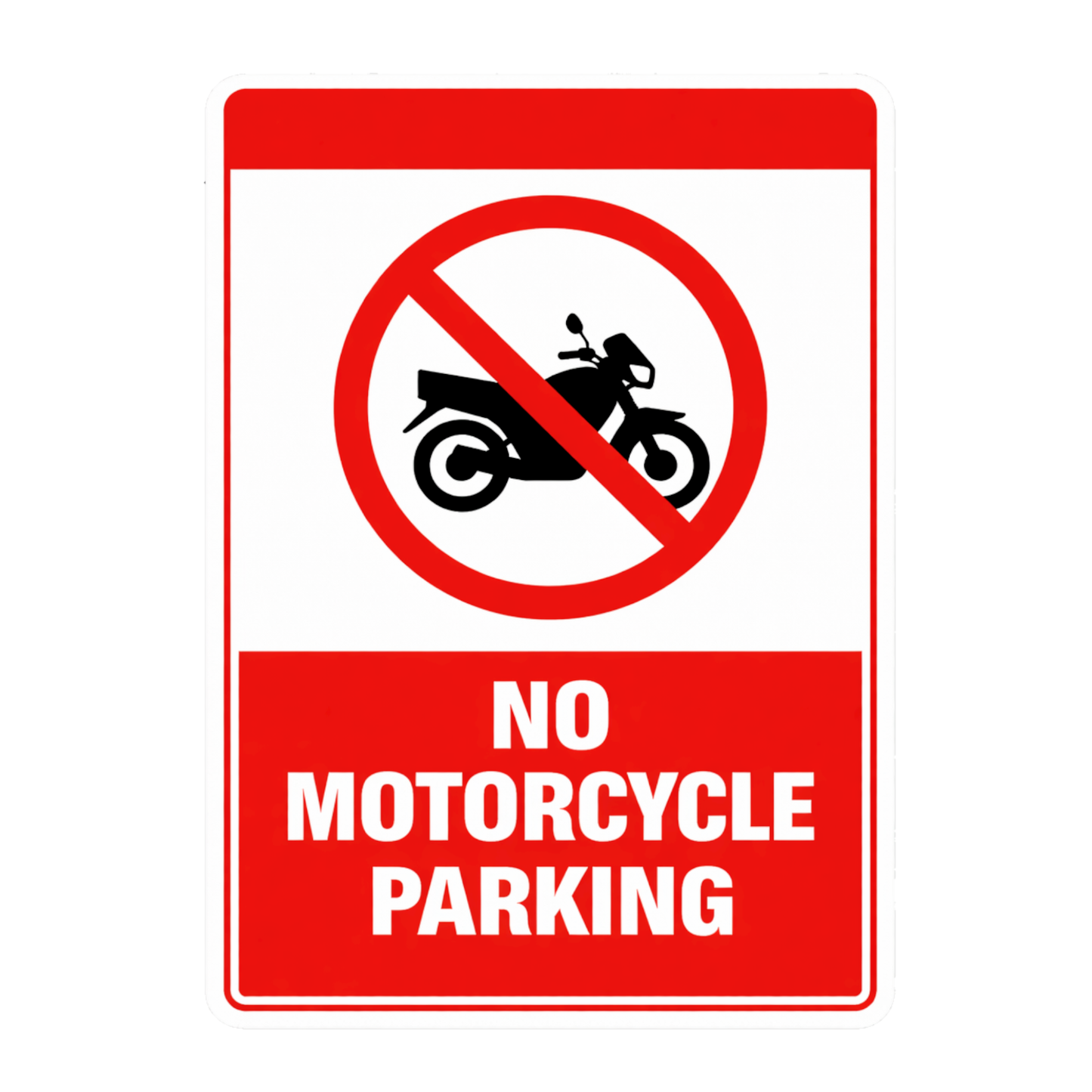 Smeeps No Motorcycle Parking Sticker – 15.24 × 10.92 cm (6 × 4.3 Inch) Premium Vinyl Sign | Bold Red Warning Design | Waterproof UV Resistant Wash Proof | Pack of 1