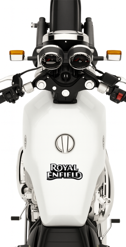 Smeeps Royal Enfield Sticker – 12.7 × 6.1 cm (5 × 2.4 Inch) Premium Vinyl Decal | Metallic Classic Bike Logo Design | Waterproof UV Resistant Wash Proof | Pack of 1