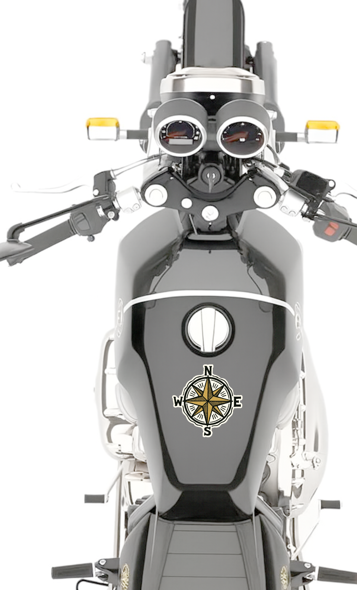 Smeeps Compass Rose Sticker – 10.41 x 10.16 cm Car, Bike & Travel Gear Vinyl Decal | Vintage Adventure Theme | Waterproof & Durable Design