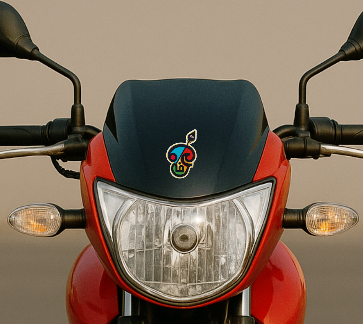 Smeeps Murugan Tamil Art Sticker – 8.89 x 5.59 cm Car & Bike Vinyl Decal | Multicolor Kanmani Style | Waterproof & UV-Resistant Design
