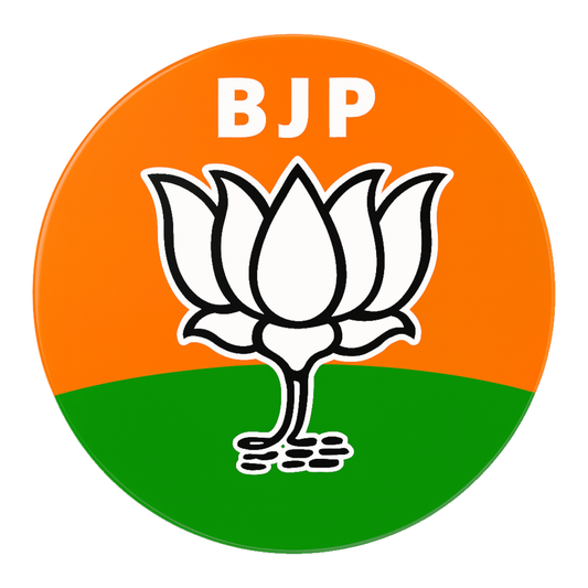 Smeeps BJP Lotus Symbol Sticker – 10.16 x 10.16 cm Round Vinyl Car & Bike Decal | Waterproof & UV Resistant | Political Party Logo Sticker