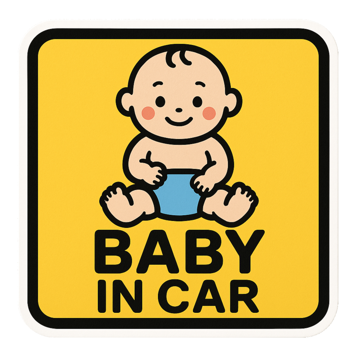 Smeeps Baby in Car Sticker – Yellow Square Design – 12.95 x 12.95 cm | Baby Safety Car Sign for Vehicles