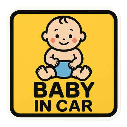 Smeeps Baby in Car Sticker – Yellow Square Design – 12.95 x 12.95 cm | Baby Safety Car Sign for Vehicles