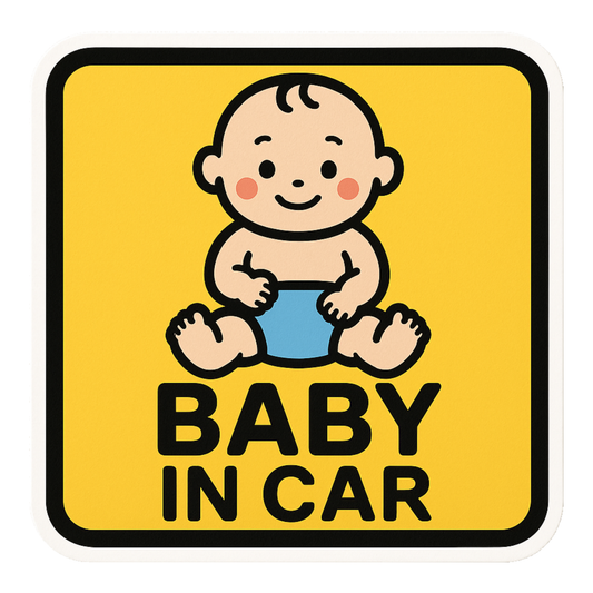 Smeeps Baby in Car Sticker – Yellow Square Design – 12.95 x 12.95 cm | Baby Safety Car Sign for Vehicles