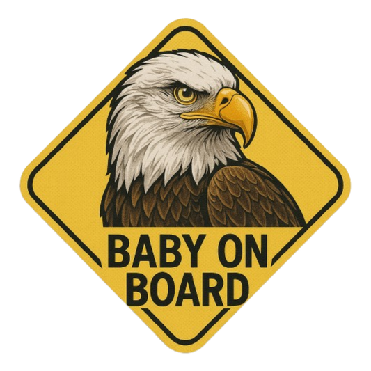 Smeeps Baby on Board Sticker – Eagle Design – 12.95 x 12.95 cm | Bold Animal Safety Sign for Cars