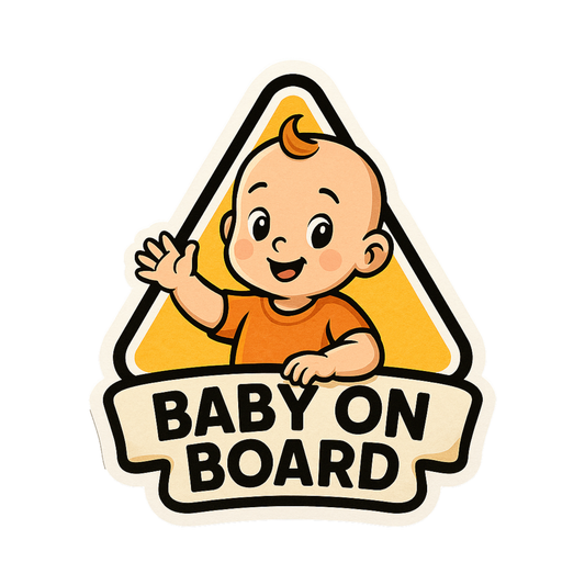 Smeeps Baby On Board Car Sticker – Cute Cartoon Baby Safety Sign | 10.16 x 11.43 cm Premium Vinyl Decal | Waterproof & Durable