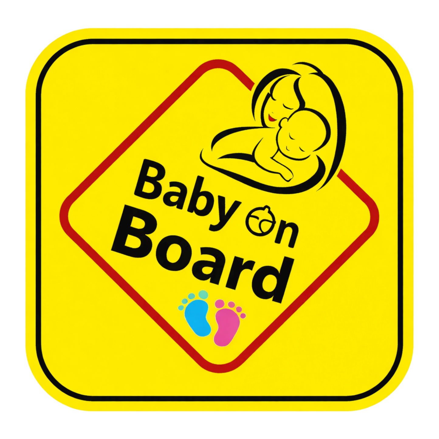 Smeeps Baby on Board Car Sticker – 14 × 14 cm (5.5 × 5.5 Inch) Safety Warning Vinyl Decal for Car | Waterproof UV Resistant Baby Safety Sticker