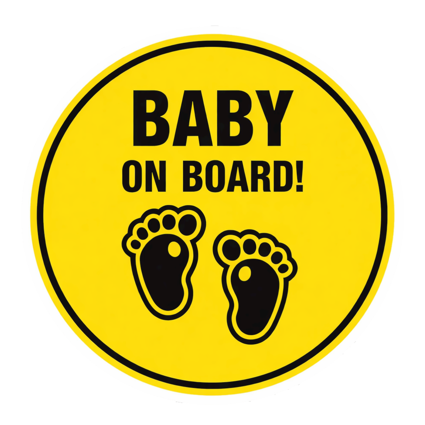 Smeeps Baby on Board Round Car Sticker – 14 × 14 cm (5.5 × 5.5 Inch) Safety Warning Vinyl Decal for Car | Waterproof UV Resistant Baby Safety Sticker