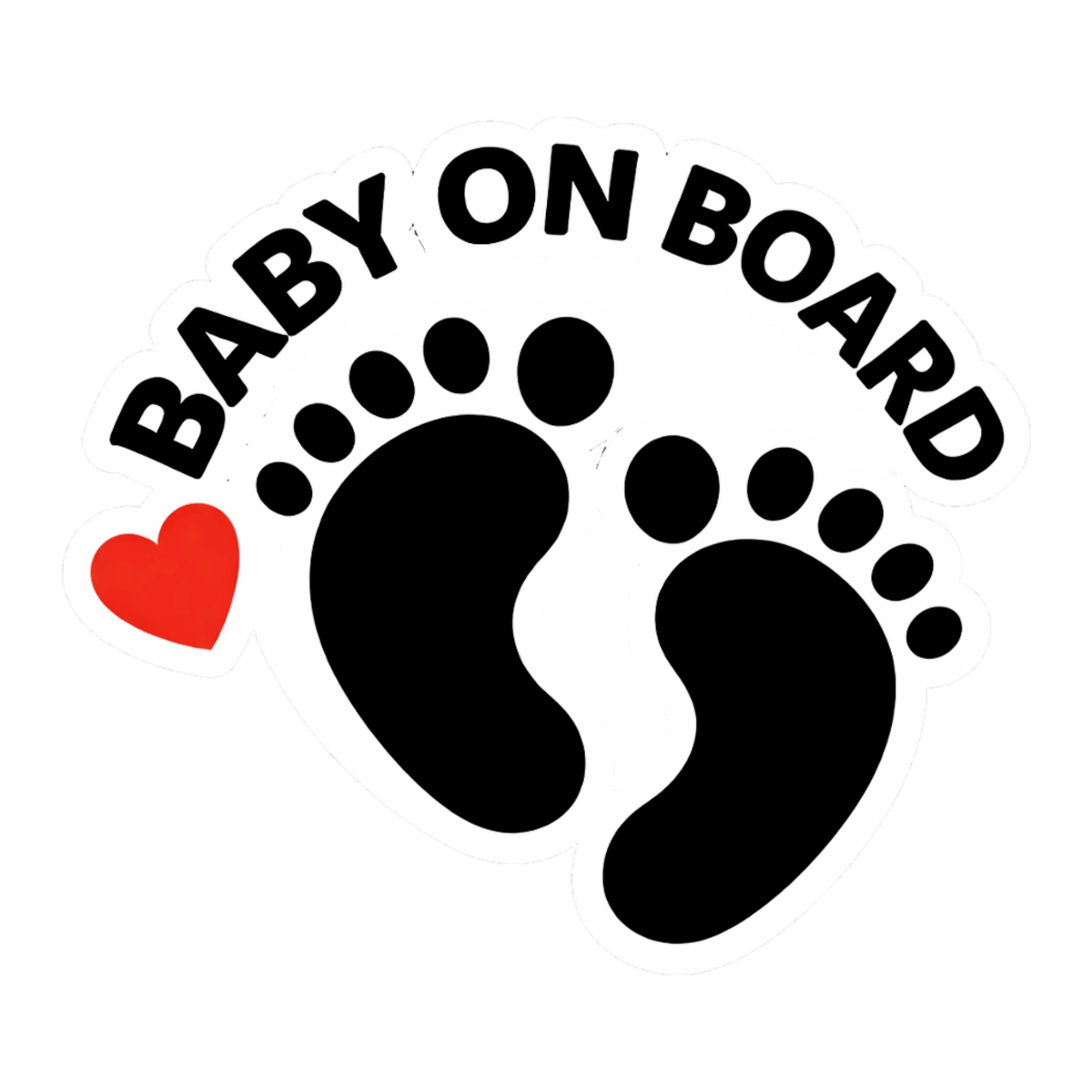 Smeeps Baby On Board Footprint Vinyl Sticker – 15.24 × 13.47 cm (6 × 5.3 Inch) Waterproof Car Decal | Cute Baby Safety Sticker | UV Resistant Wash Proof | Pack of 1