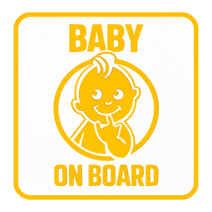Smeeps Baby On Board Vinyl Sticker – 14 × 14 cm (5.5 × 5.5 Inch) Waterproof Car Glass Sticker | Cute Baby Safety Decal | UV Resistant Wash Proof | Pack of 1
