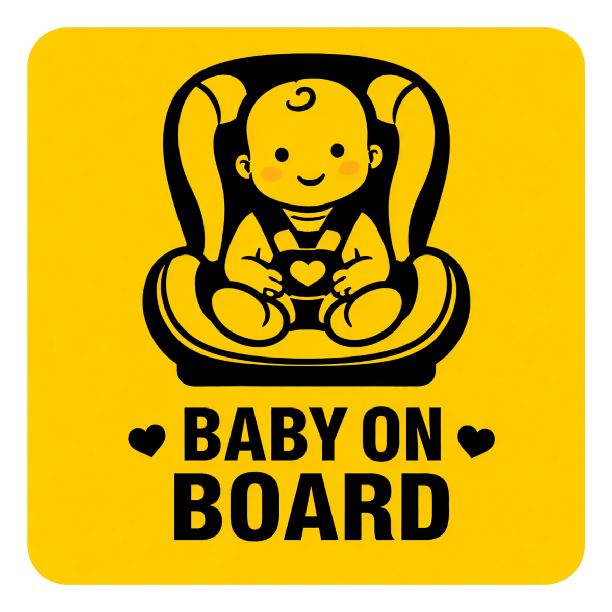 Smeeps Baby On Board Car Sticker – 12.7 × 12.7 cm (5 × 5 Inch) Waterproof Safety Vinyl Sticker for Car Rear Glass | Cute Baby Seat Warning Decal | UV Resistant | Pack of 1