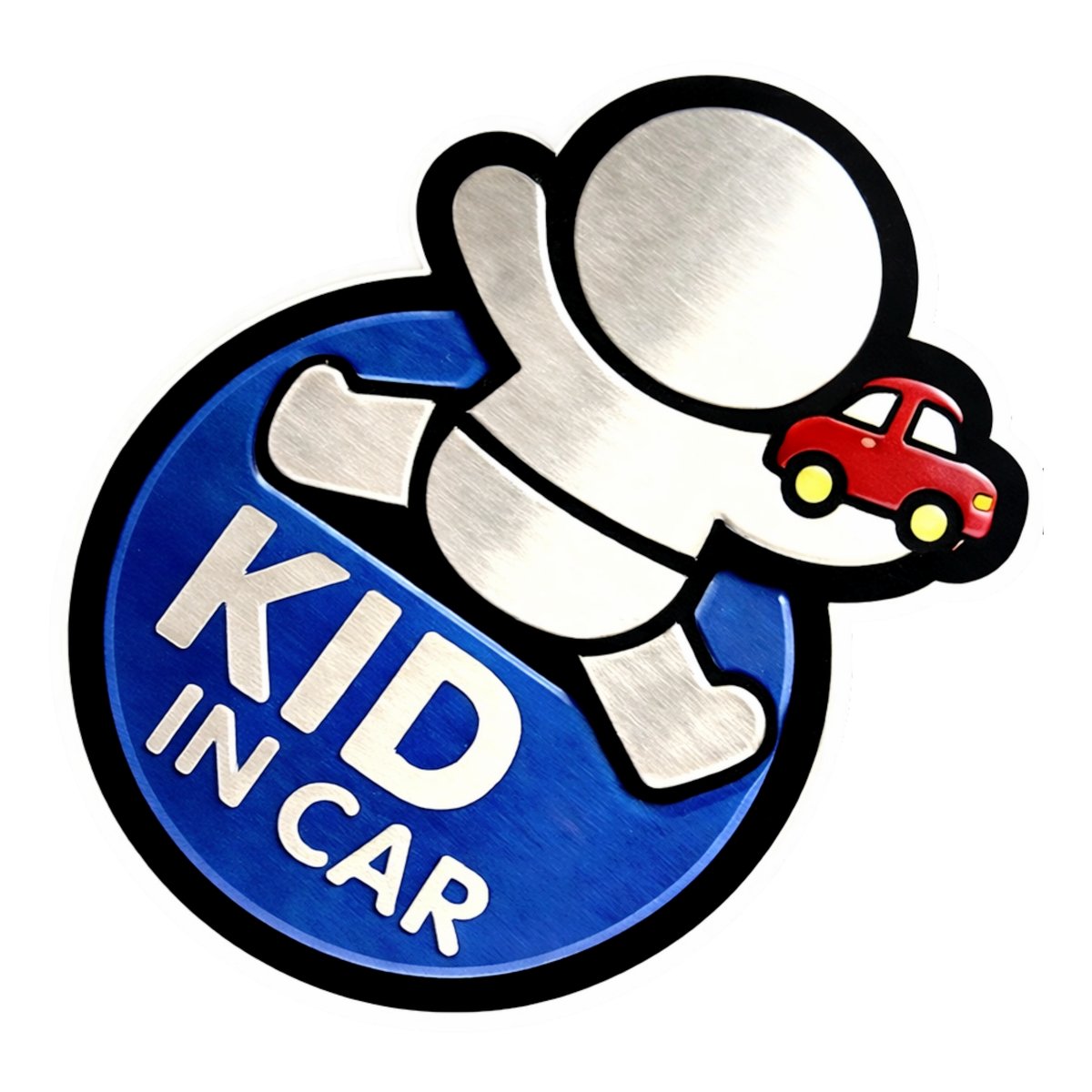 Smeeps Kid In Car Sticker – 12.7 × 12.7 cm (5 × 5 Inch) Waterproof Vinyl Safety Sticker for Cars | Cute Child Safety Car Decal | UV Resistant | Pack of 1