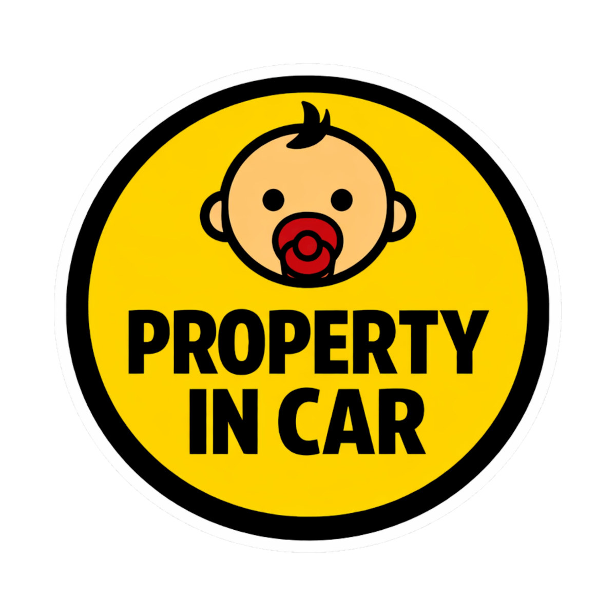 Smeeps Property In Car Sticker – 14.74 × 14.23 cm (5.8 × 5.6 Inch) Waterproof Vinyl Safety Sticker for Cars | Funny Baby Warning Decal | UV Resistant | Pack of 1