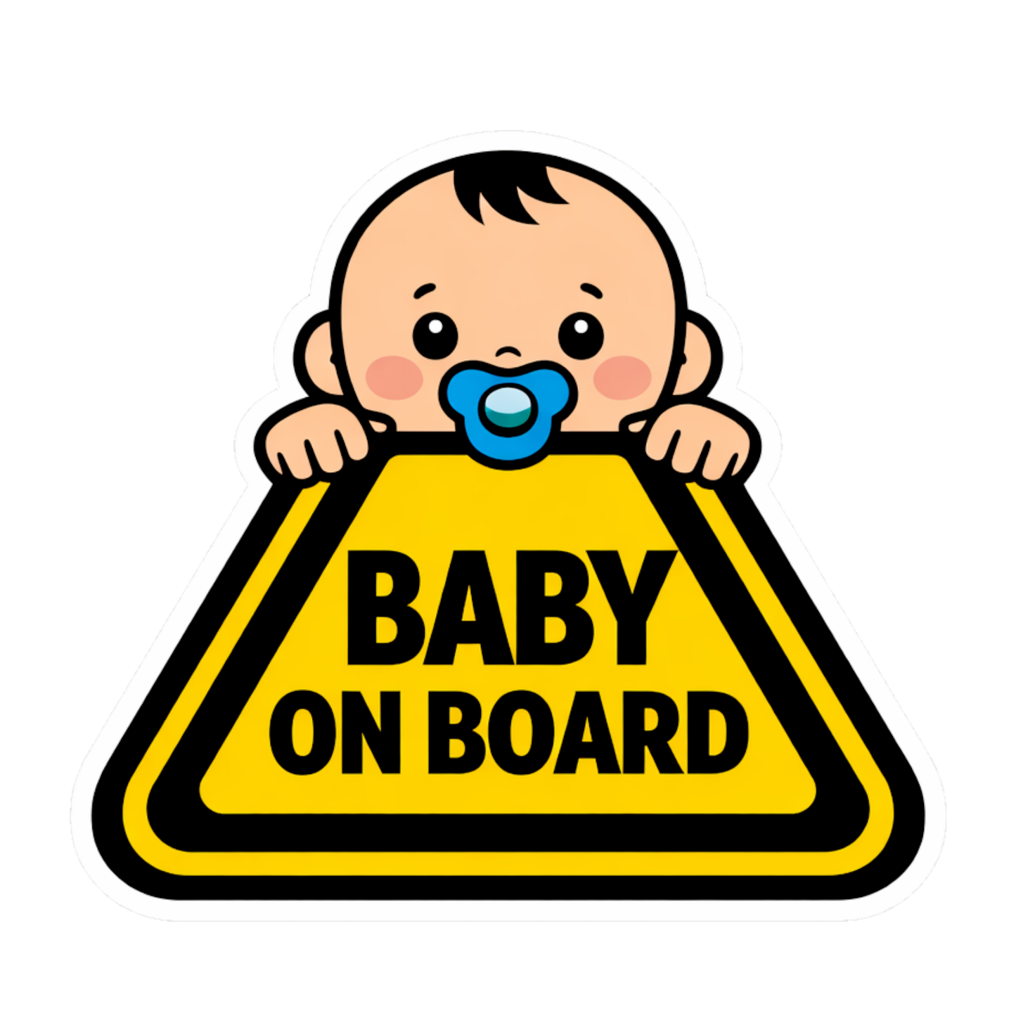 Smeeps Baby On Board Car Sticker – 14 × 12.7 cm (5.5 × 5 Inch) Waterproof Vinyl Safety Sticker for Cars | Cute Baby Warning Triangle Decal | UV Resistant | Pack of 1