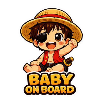 Smeeps Anime Baby On Board Car Sticker – 15.24 × 11.18 cm (6 × 4.4 Inch) Waterproof Vinyl Safety Sticker for Cars | Cute Cartoon Baby Warning Decal | UV Resistant | Pack of 1
