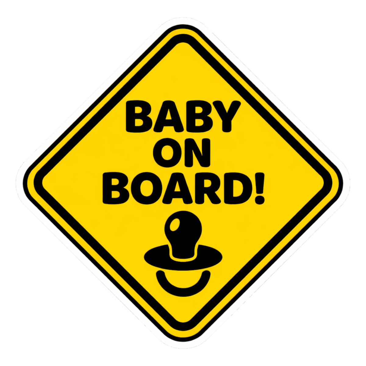 Smeeps Baby On Board Safety Car Sticker – 14 × 14 cm (5.5 × 5.5 Inch) Waterproof Vinyl Warning Sticker for Cars | Pacifier Icon Design | UV Resistant | Pack of 1
