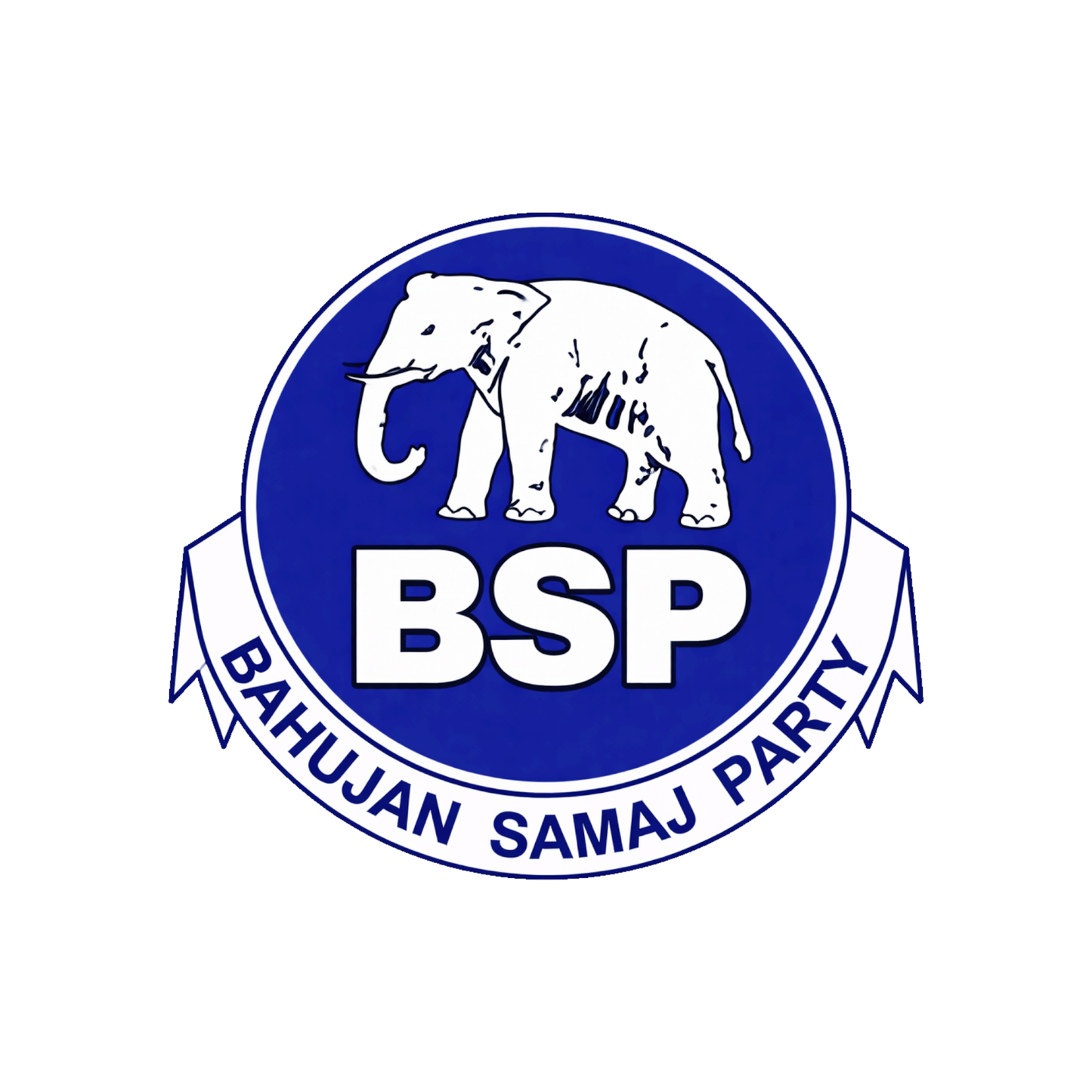 Smeeps BSP Elephant Logo Round Sticker – 10.16 cm (4 Inch) Car & Bike Vinyl Decal | Bahujan Samaj Party Political Sticker | Waterproof UV Resistant