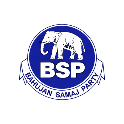 Smeeps BSP Elephant Logo Round Sticker – 10.16 cm (4 Inch) Car & Bike Vinyl Decal | Bahujan Samaj Party Political Sticker | Waterproof UV Resistant