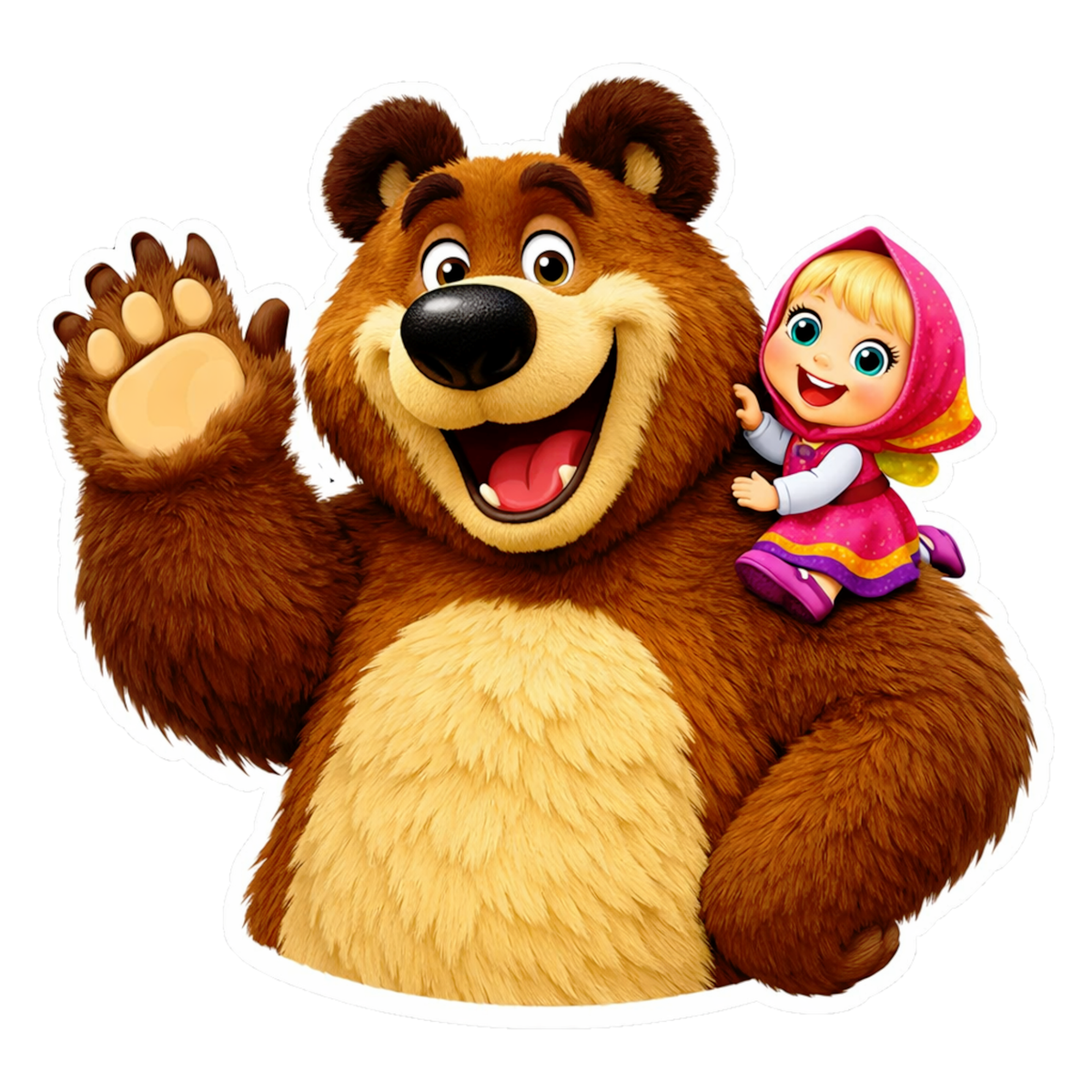 Smeeps Cute Bear Cartoon Vinyl Sticker – 10.67 × 10.16 cm (4.2 × 4 Inch) Waterproof Kids Cartoon Sticker for Bike, Car, Laptop & Helmet | Premium Die-Cut Decal | Pack of 1