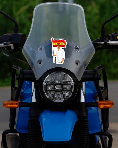 Smeeps Vijay Flag Sticker – 10.16 x 6.1 cm TVK Flag Vinyl Decal Tamil Political Theme Waterproof Bike & Car Sticker