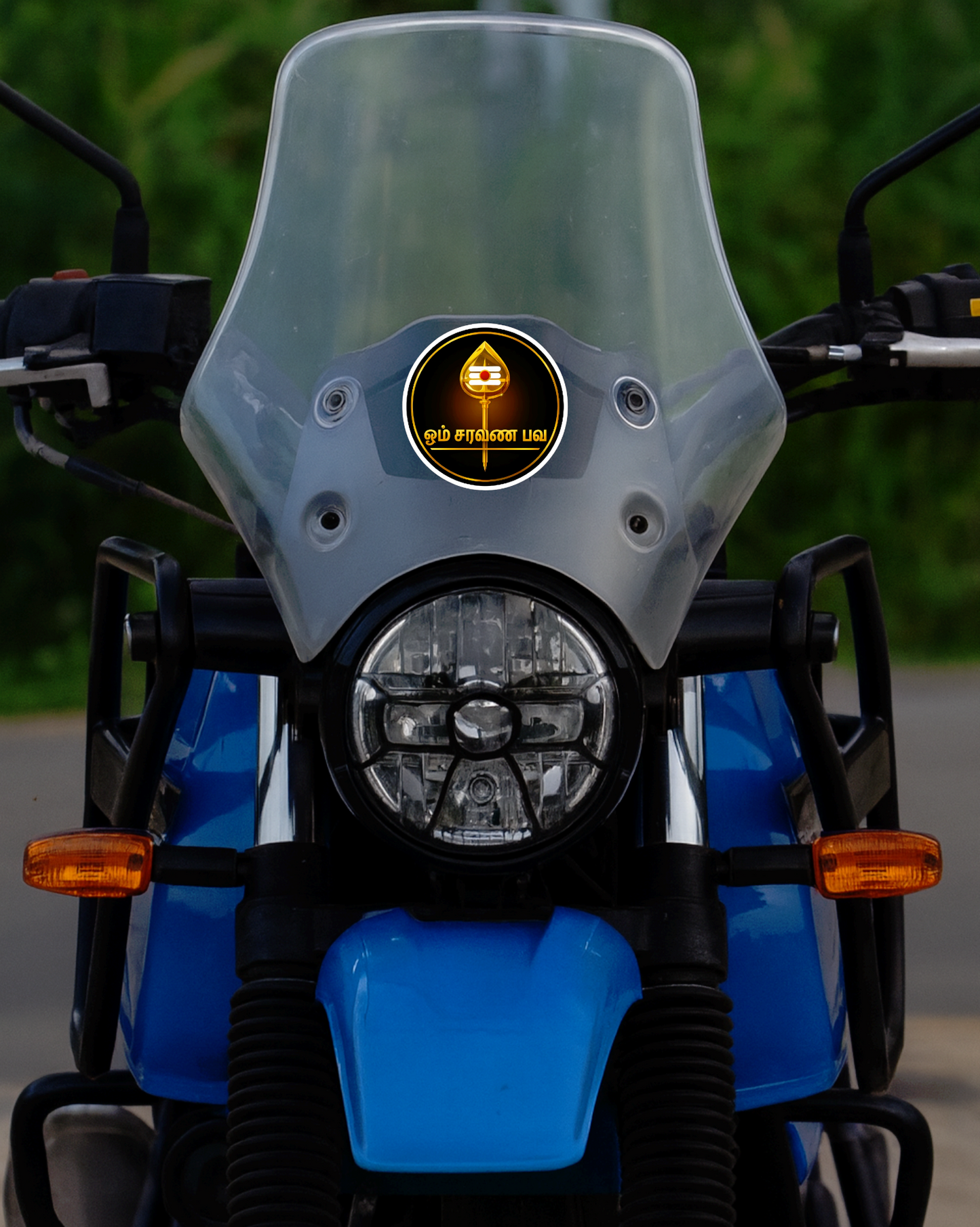 Smeeps Om Saravana Bhava Sticker – 10.16 x 10.16 cm Vinyl Decal | Golden Vel Symbol Design | Waterproof & Durable Spiritual Sticker