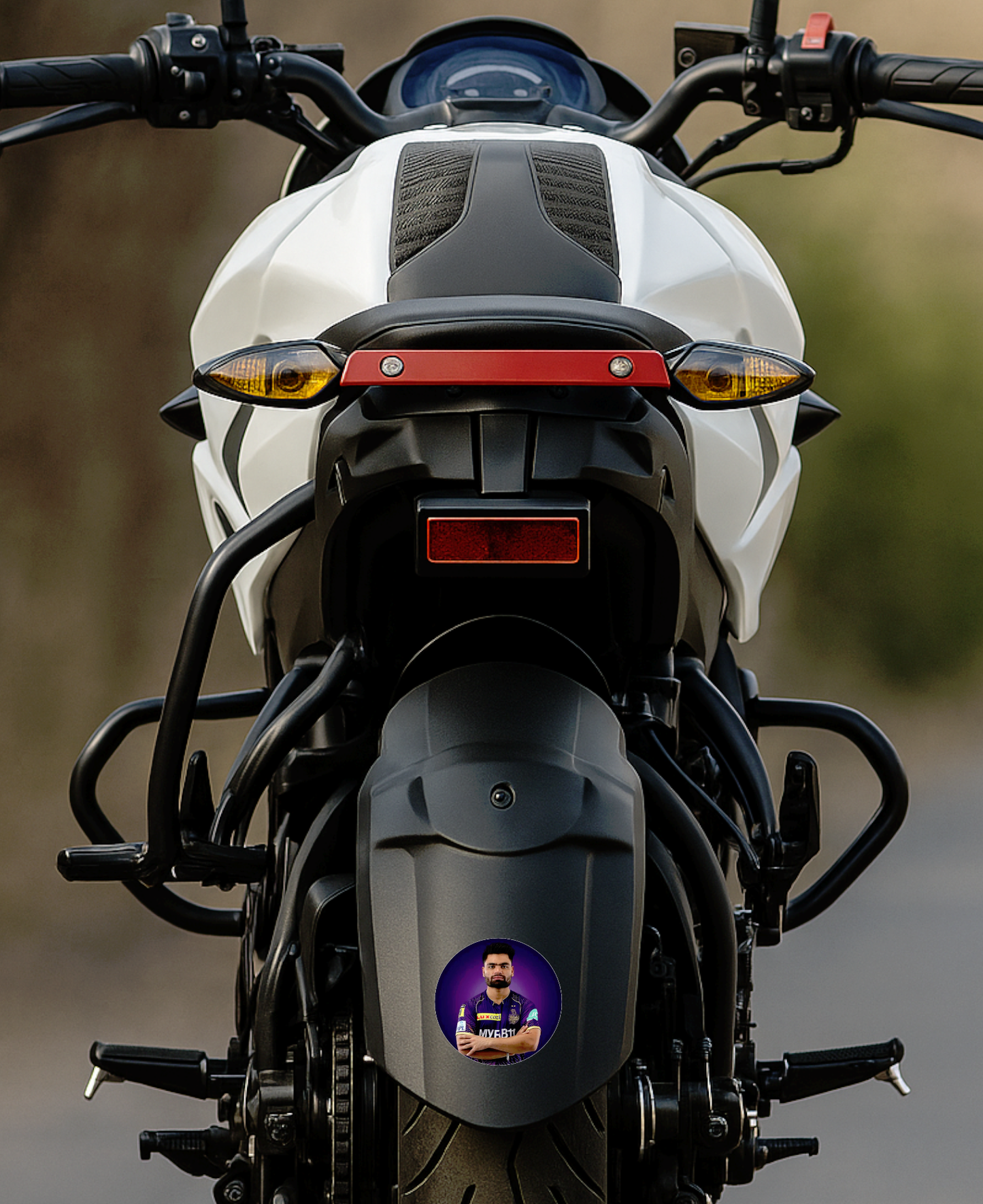 Smeeps Rinku Singh Sticker – 10.16 cm (4 Inch) Indian Cricket Star Fan Vinyl Decal | Waterproof UV Resistant Round Car & Bike Sticker