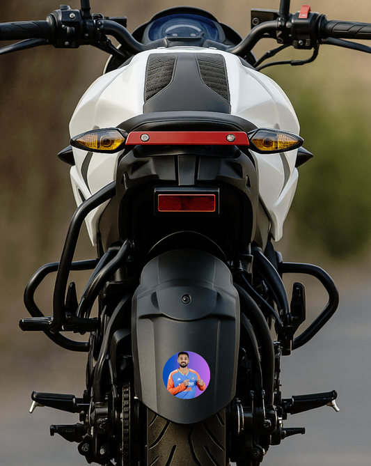 Smeeps Ruturaj Gaikwad Sticker – 10.16 cm (4 Inch) Indian Cricket Star Fan Vinyl Decal | Waterproof UV Resistant Round Car & Bike Sticker