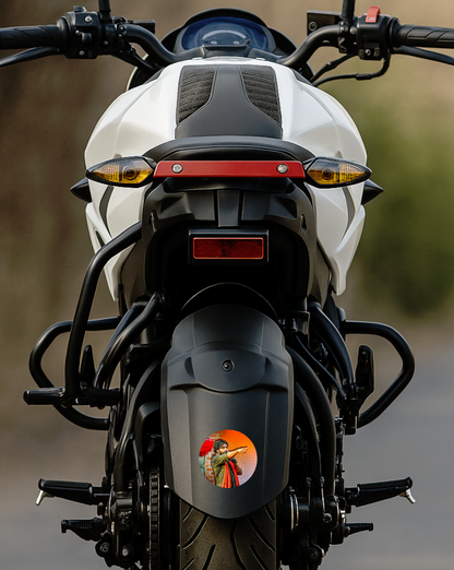 Smeeps Pawan Kalyan Directional Pointing Pose Sticker – 10.16 cm (4 Inch) Round Political Vinyl Decal | Waterproof UV Resistant Car & Bike Sticker