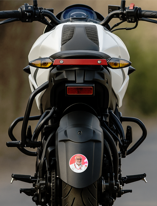 Smeeps M A Baby CPI(M) Sticker – 10.16 cm (4 Inch) Round Car & Bike Vinyl Decal | Waterproof UV Resistant Political Design