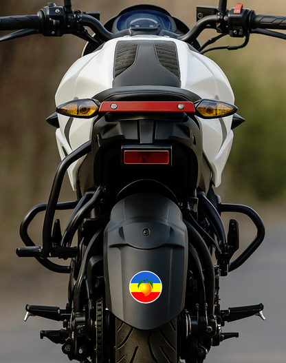 Smeeps PMK Mango Symbol Sticker – 10.16 cm Round Car & Bike Vinyl Decal | Waterproof Political Party Design