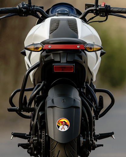 Smeeps Vijaya Prabhakaran Portrait Round Sticker – 10.16 cm (4 Inch) Car & Bike Vinyl Decal | Waterproof UV Resistant Political Sticker