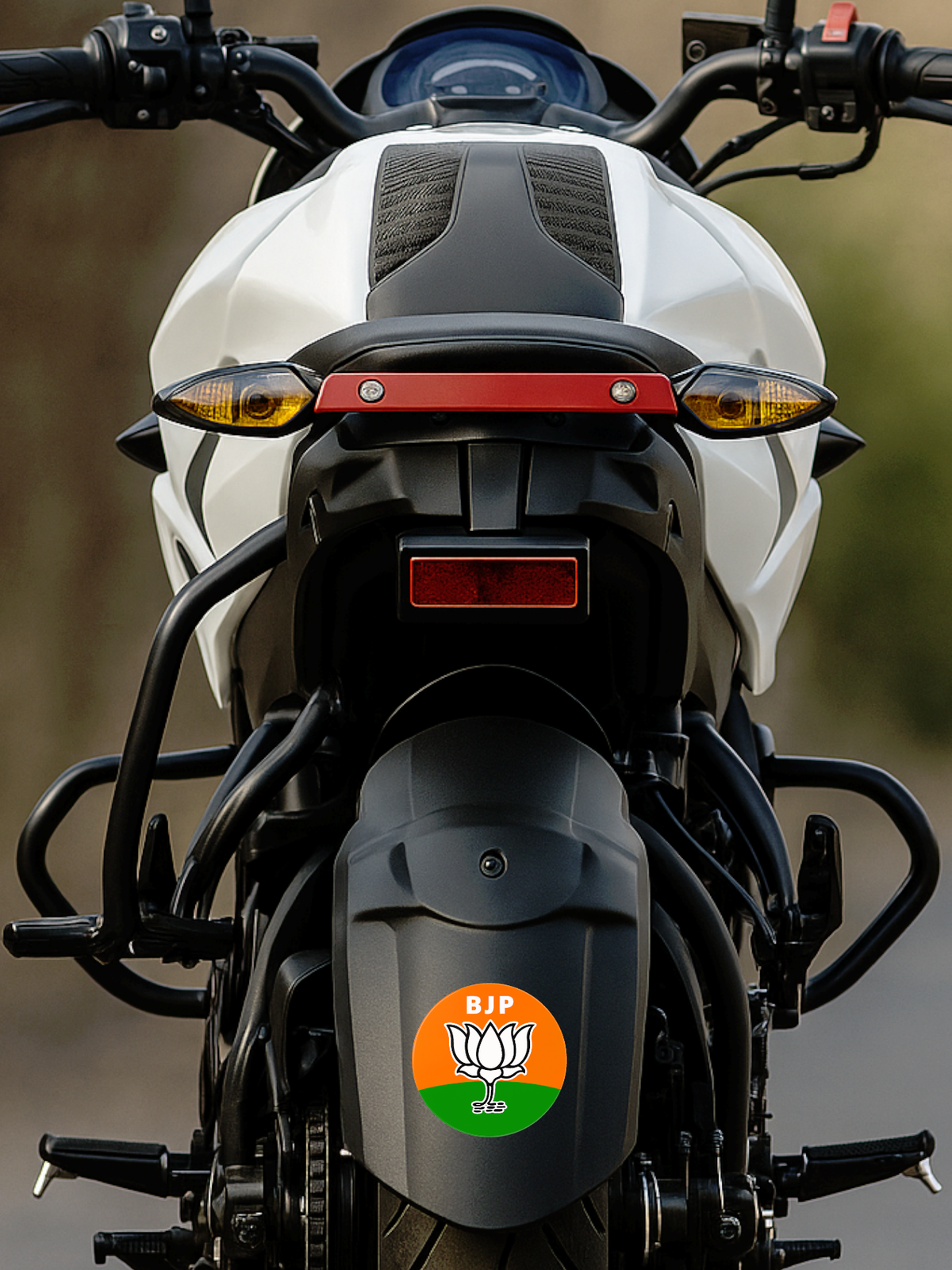 Smeeps BJP Lotus Symbol Sticker – 10.16 x 10.16 cm Round Vinyl Car & Bike Decal | Waterproof & UV Resistant | Political Party Logo Sticker