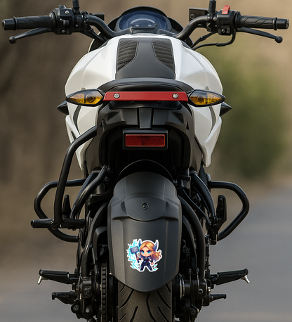 Smeeps Thunder Warrior Girl Sticker – 10.16 x 11.18 cm Chibi Superhero Vinyl Decal | Car, Bike, Laptop Waterproof Sticker