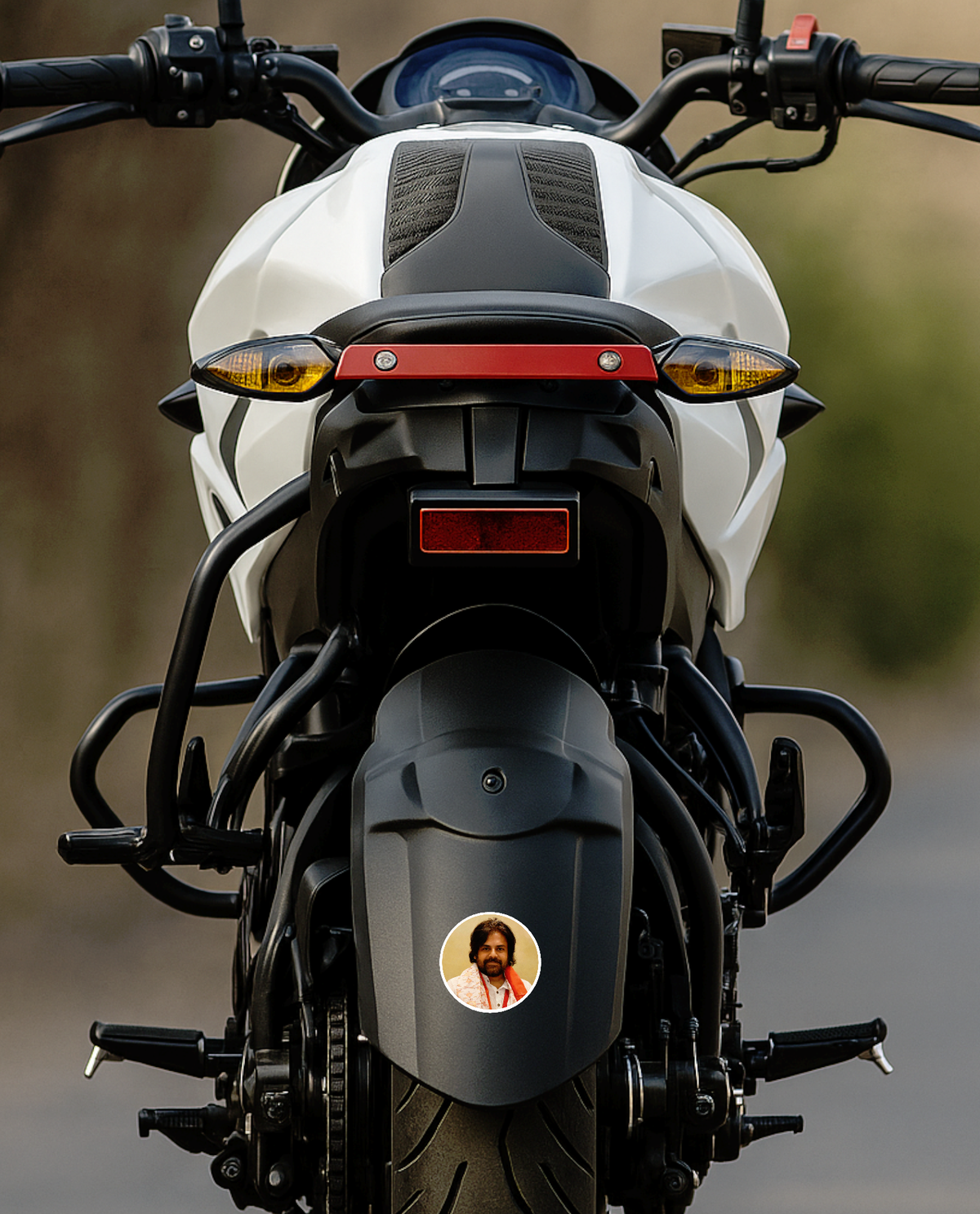 Smeeps Pawan Kalyan Sticker – 10.16 cm Round Car & Bike Vinyl Decal | Waterproof Political Leader Design