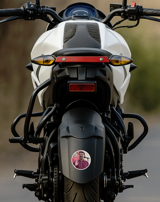 Smeeps Seeman Sticker – 10.16 cm Round Car & Bike Vinyl Decal | Waterproof Political Leader Design