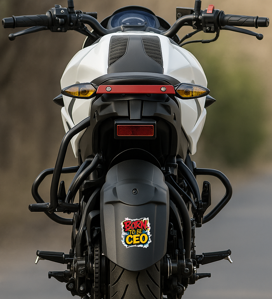 Smeeps “Born To Be CEO” Sticker – 10.16 x 10.16 cm Motivational Entrepreneur Vinyl Decal | Comic-Style Typography | Waterproof & UV-Resistant Car & Bike Sticker