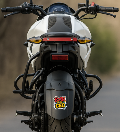 Smeeps “Born To Be CEO” Sticker – 10.16 x 10.16 cm Motivational Entrepreneur Vinyl Decal | Comic-Style Typography | Waterproof & UV-Resistant Car & Bike Sticker
