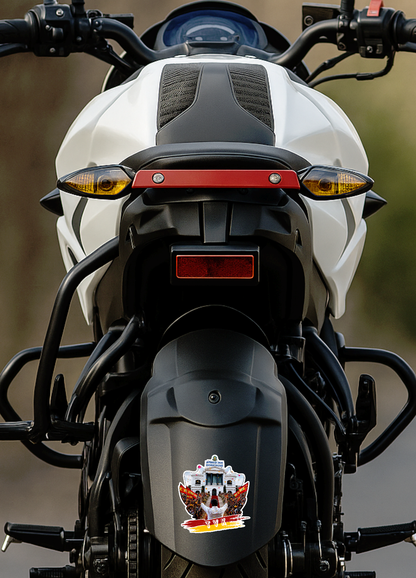 Thalapathy Vijay TVK Political Rally Die-Cut Sticker – 11.43 × 10.42 cm (4.5 × 4.1 Inch) Waterproof UV Resistant Vinyl Car & Bike Sticker for Car, Helmet, Laptop & Rear Glass | Premium Tamilaga Vettri Kazhagam Fan Art Decal Pack of 1
