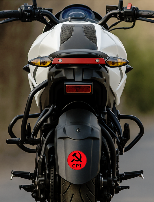 Smeeps CPI Hammer & Sickle Round Sticker – 10.16 cm (4 Inch) Car & Bike Vinyl Decal | Waterproof UV Resistant Political Sticker