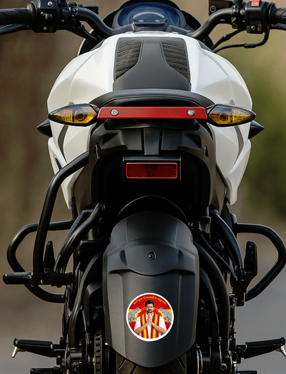 Smeeps Vijay TVK Circular Car Sticker – 10.16 × 10.16 cm (4 × 4 Inch) Premium Vinyl Decal | Tamilaga Vettri Kazhagam Theme | Waterproof UV Resistant Wash Proof | Pack of 1